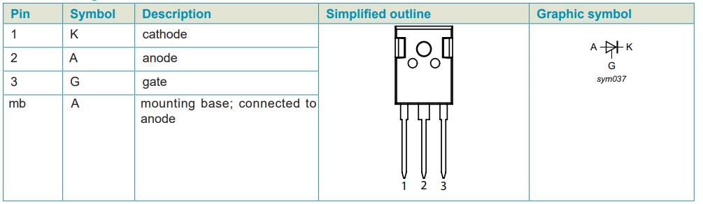 Application Circuit Diagram - WeEn Semiconductors BT155W-1200T & BT155W-1400T Planar Passivated SCRs